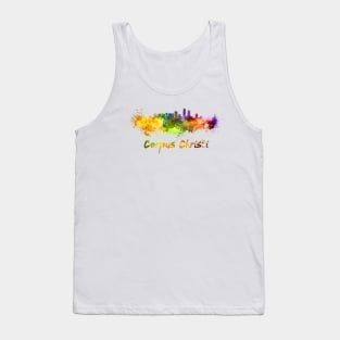 Corpus Chisti skyline in watercolor Tank Top